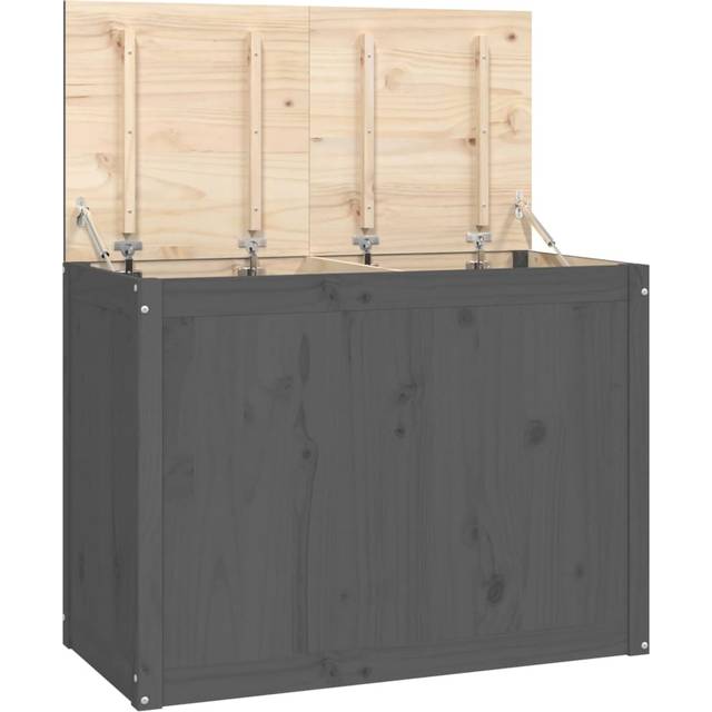 vidaXL Laundry Box Grey 88.5x44x66 cm Solid Wood Pine