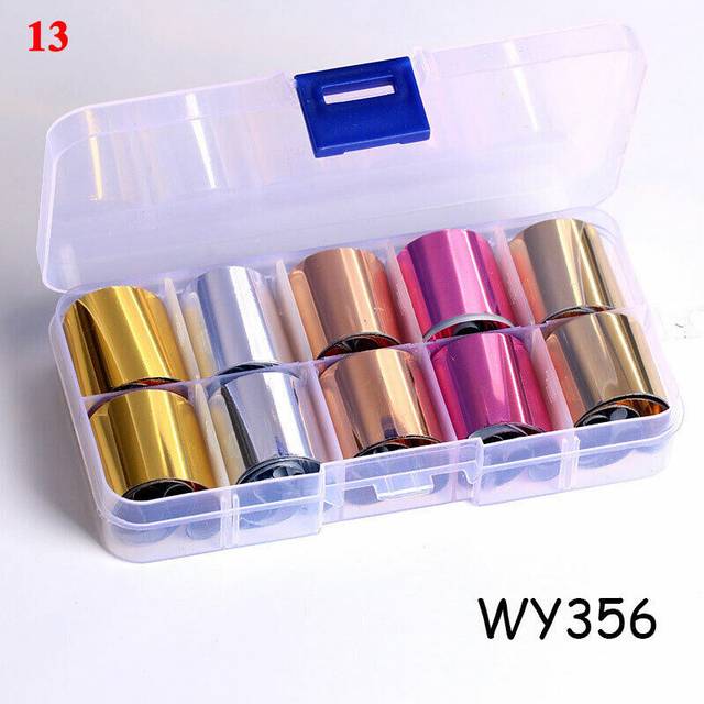 Mixed Nail Foils Nail Art Transfer Stickers Starry Marble Print Wraps Decal Tips