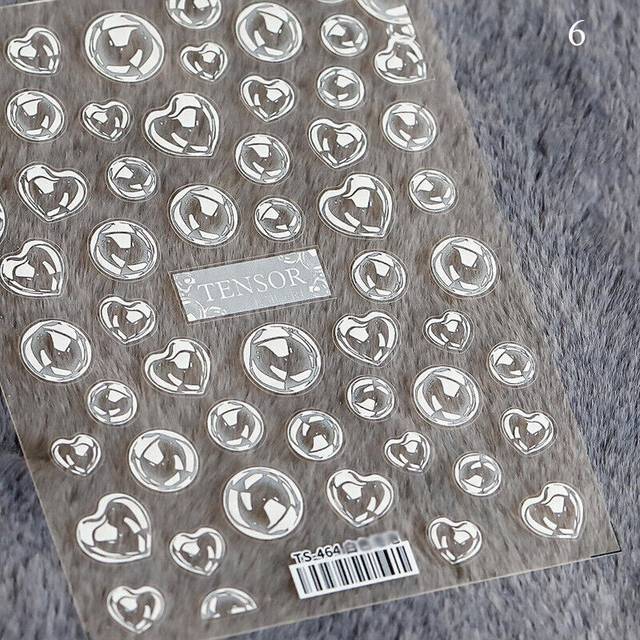 Women Cloud Bubble Nail Foils 5D Embossed Nails Art Stickers DIY Manicure Decal