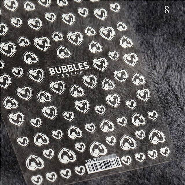 Women Cloud Bubble Nail Foils 5D Embossed Nails Art Stickers DIY Manicure Decal