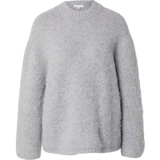 Topshop – Grå, superfluffig och stickad tröja i oversize-Grå/a