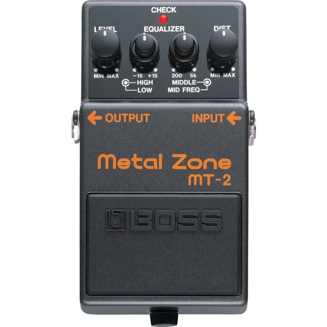 Boss Metal Zone Distortion Guitar Pedal with Innovative Dual-Stage Gain Circuit in Black