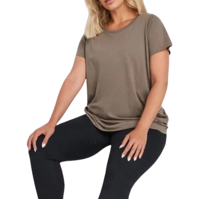 Yours Curve Mocha Brown Essential Tshirt, Women's Curve & Plus Size, Yours - 22-24