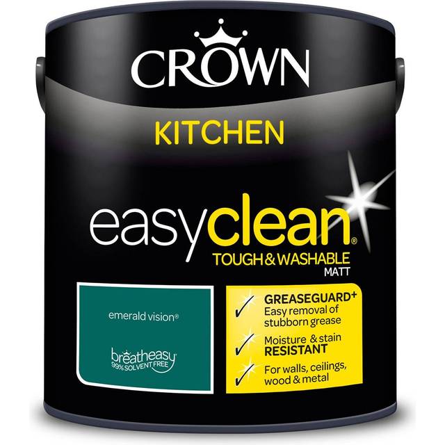 Crown Retail Easyclean Kitchen Emulsion Paint - Emerald Vision - 2.5L
