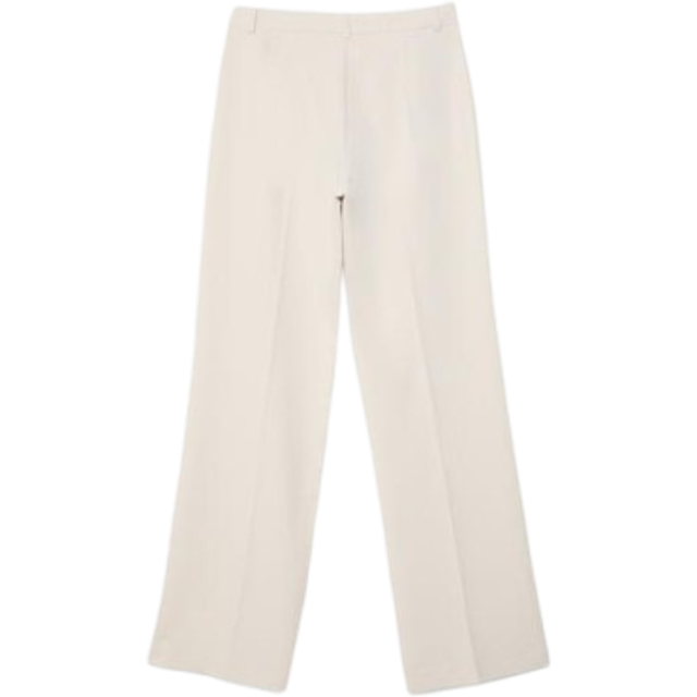 Stradivarius Smart straight-leg trousers Ecru 4