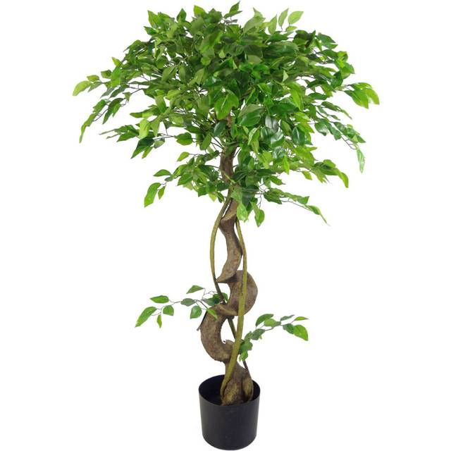 Leaf Artificial Trees 120Cm Medium Twisted Ficus 120Cm, Green