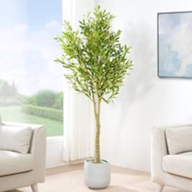 Mcc Direct - Decorative Artificial Olive Tree with Plastic Planter and Artificial Moss 160cm