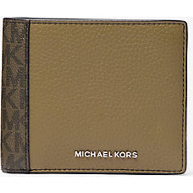 MK Hudson Leather and Signature Logo Billfold Wallet With Coin Pouch - Green - Michael Kors - ONE SIZE