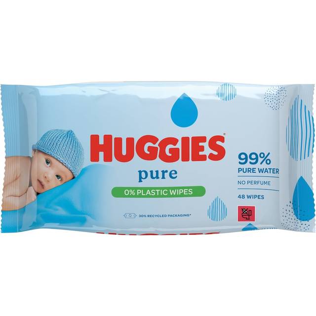 Huggies Pure 0% Plastic Baby Wipes 48 Wipes