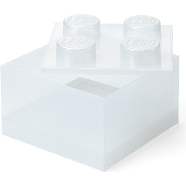 White Clear Brick-Shaped Storage Box
