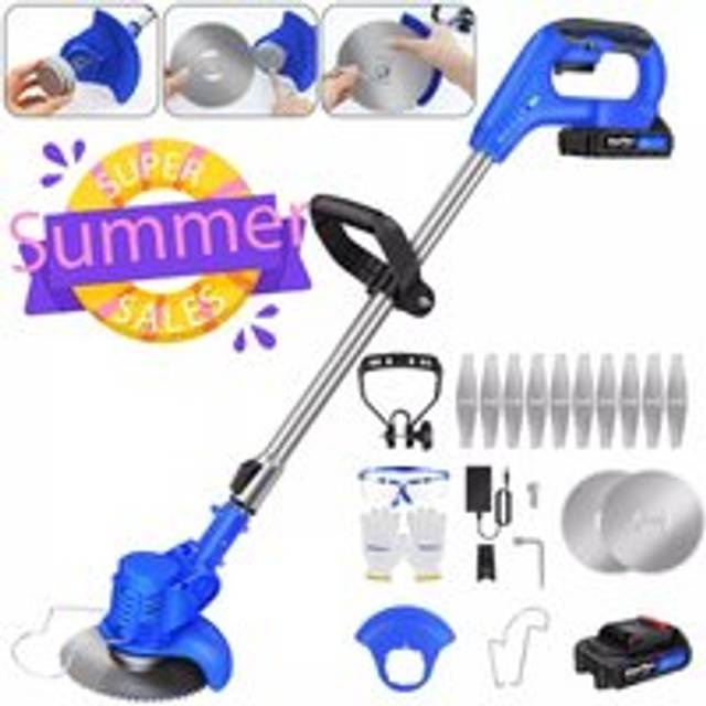 Cordless Grass Trimmer 21V Strimmer Garden Edger Cutter + Battery + Fast Charger