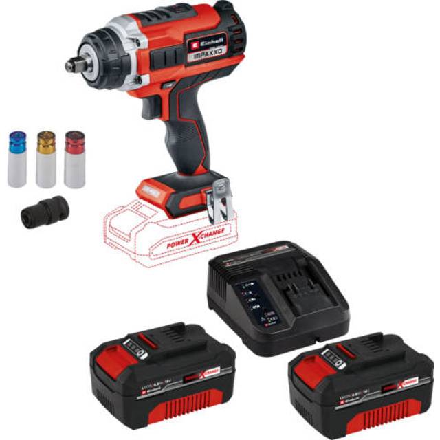 Einhell Professional IMPAXXO 18/400 18v Cordless Brushless 1/2" Impact Wrench 2 x 4ah Li-ion Battery Charger No Case