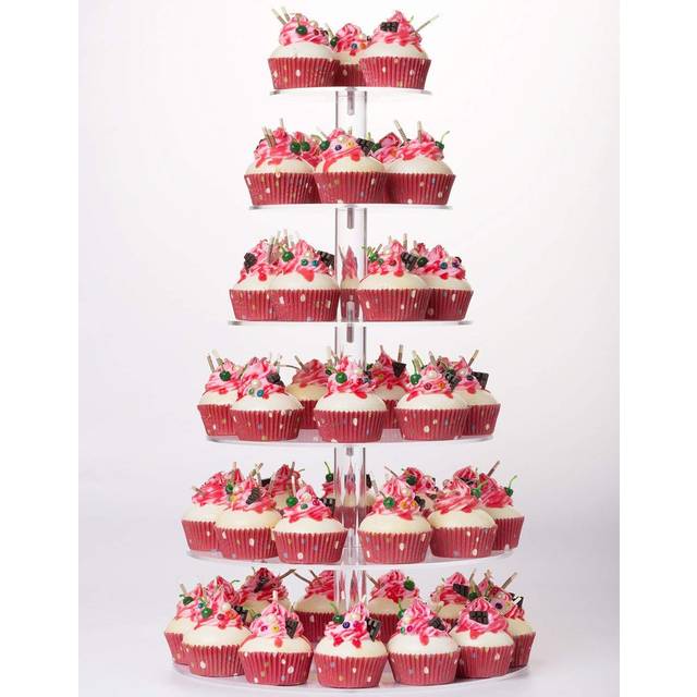 Cupcake Stand  6 Tier Large Cupcake Tower Display  Round Cupcake Holder  Acrylic Dessert Stand  Pastry Display Tree for Party  Wedding  Baby Shower...
