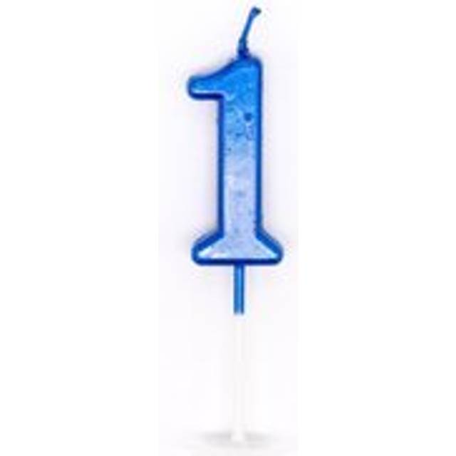 Blue 1 number candles cake toppers birthday anniversary party cake decorations