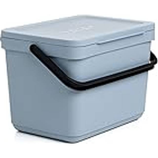 TATAY Kitchen Food Waste Compost Caddy Bin, 6L Capacity, Polypropylene, Made from 100% Recycled Materials, Ocean Colour. Measures 26,5 x 19 x 18,5 cm