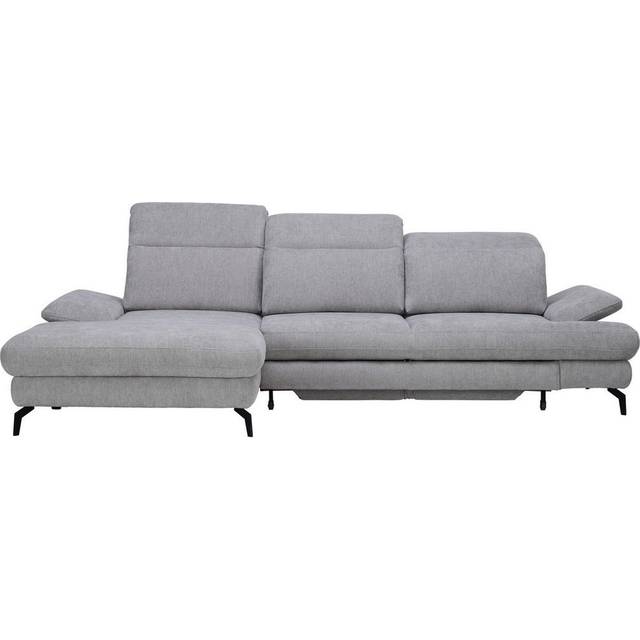 HÖRNSOFFA i velour ljusgrå