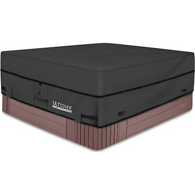 ULTCOVER Waterproof 600D Polyester Square Hot Tub Cover Outdoor SPA Covers 72 x 72 inch Black