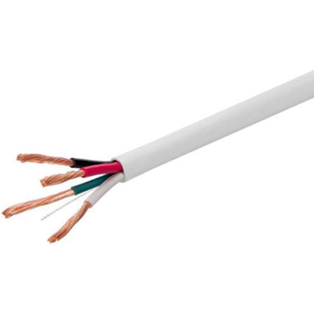 Monoprice Speaker Wire, CL3 Rated, 4-Conductor, 14AWG, 250ft, White