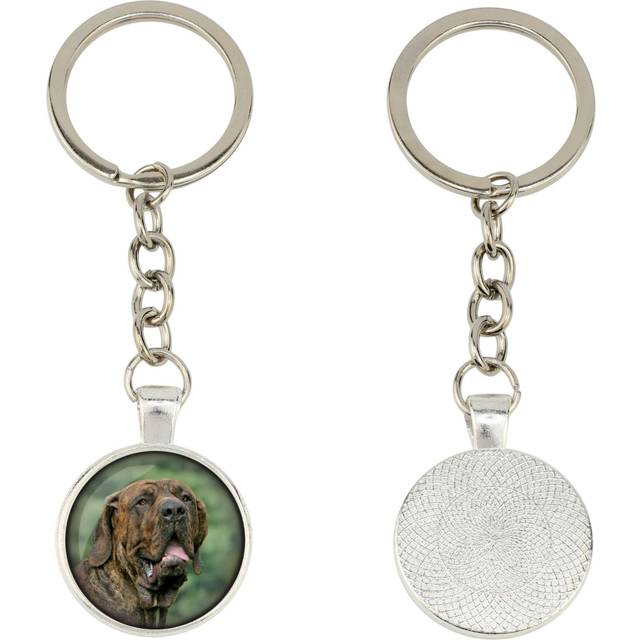 Fila Brasileiro - keychain in a box, own photo, keychain pendant from Art-Dog brand silver
