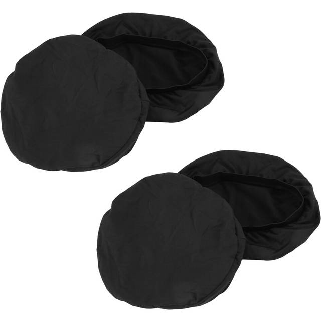 4 Pack Round Bar Covers - Super Soft and Washable Elastic Cushion Slipcover for 12-14 inch Chair-Black