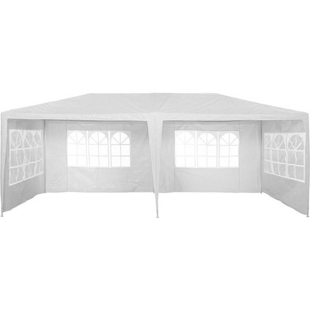 furniture-uk-shop 3 x 6m 120g Waterproof Outdoor PE Garden Gazebo Marquee Canopy Party Tent (White)