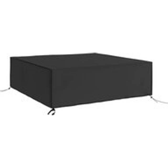Outsunny Large Garden Set Square Cover Outdoor Furniture Waterproof Resist Fade, Black