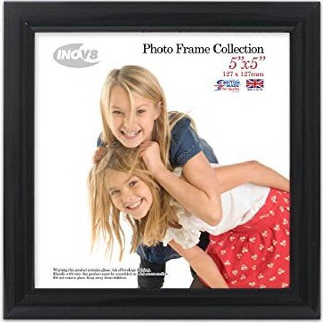 Inov8 PFVS-VBLK-55 British Made Traditional Picture/Photo Frame, Square 5x5-inch, Value Black