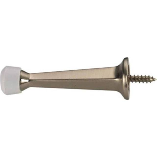 GATE HOUSE Satin Nickel Square Rigid Door Stop (1-in x 3.7-in Universal)