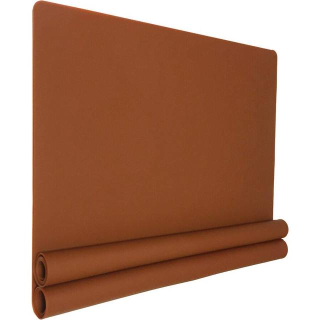 2PCS Extra Large Silicone Non-Stick Multi-Purpose Heat Resistant Non-Slip Baking Mats,60*40cm(brown)