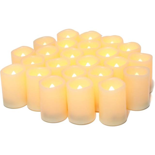 Pack of 24 5cm Flameless Flickering LED Tealight Candles Battery Operated for Wedding, Party, Festival, Christmas Decorations etc(Batteries Included)