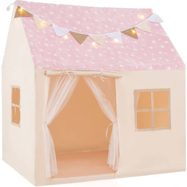 Kids Play Tent Large Toddler Playhouse With Glow in the Dark Stars-Pink