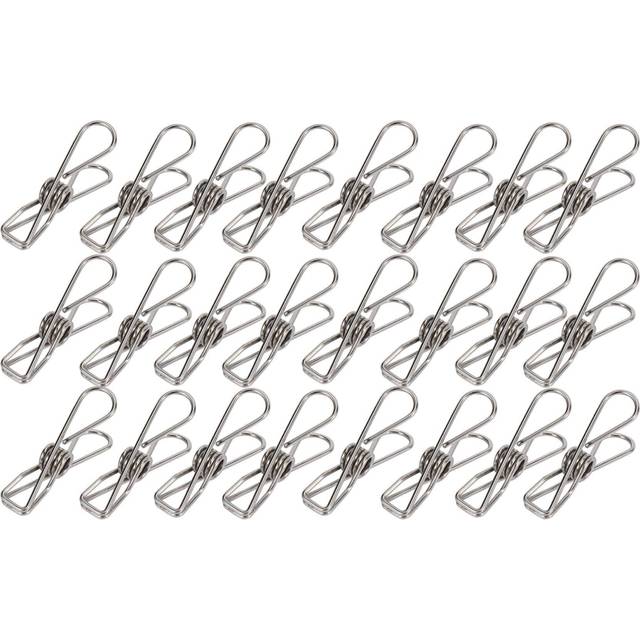 24 Pcs Stainless Steel Wire Clip, Multi-Function Clip, Utility Clip Pins Hanging Clip Office Fastener, Metal Wire Clip for Clothes Clothes Drying