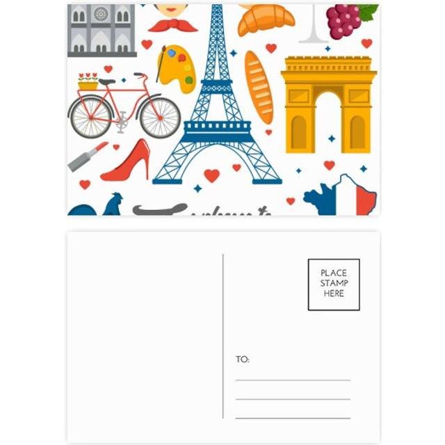 National Flag Architecture France Postcard Set Birthday Mailing Thanks Greeting Card