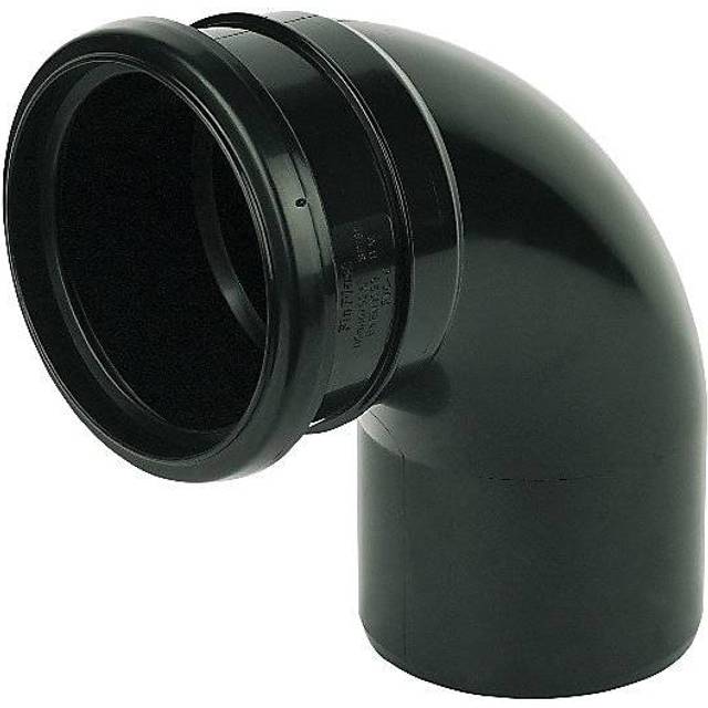 FloPlast Ring Seal Soil Bend Single Socket - 92.5 Degree x 110mm Black