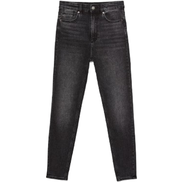 Stradivarius D09 Skinny super high-waist jeans Washed black 6