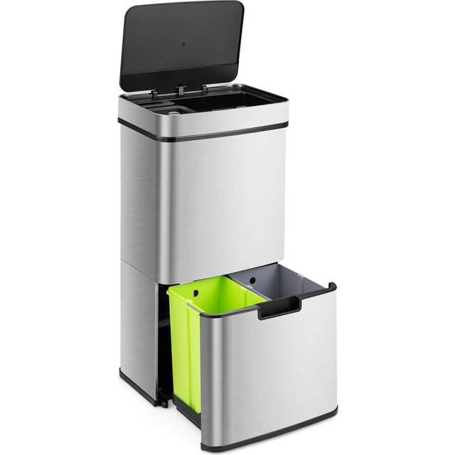Large Kitchen 72L Stainless Steel Trash Can Motion Sensor Garbage Bin