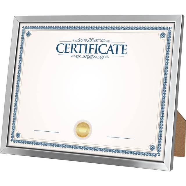 Giverny 8.5x11 Picture Frames  Silver Photo Frames for Wall or Tabletop Display  Simple Design Glossy Finish Frame Perfect for Home Decoration  Office