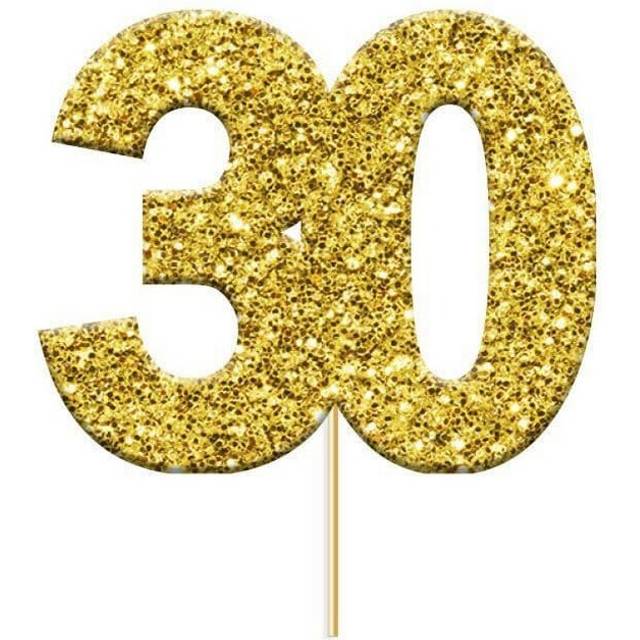 Anniversary House Glitter 30th Birthday Cake Topper (Pack of 12)