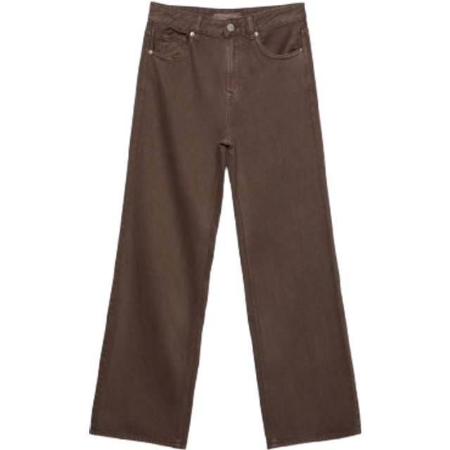 Stradivarius D92 straight wide jeans Brown 14
