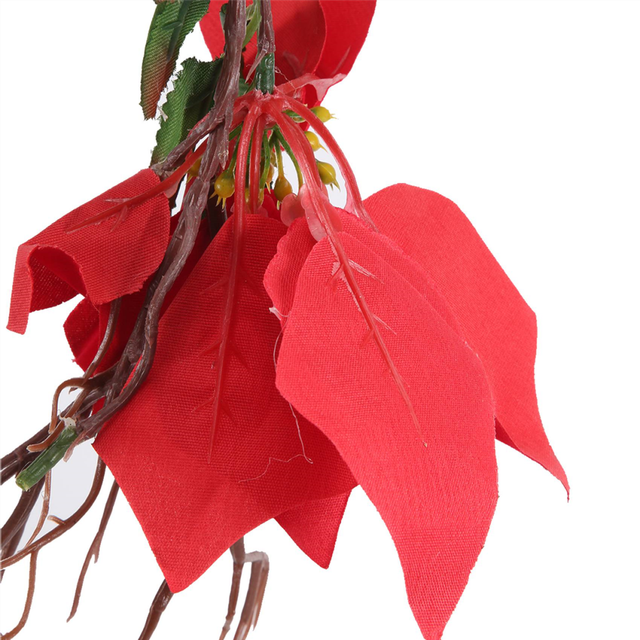 6.3FT Red Berry Christmas Garland, Artificial Poinsettia Garland,Christmas Garland with Pine Cones