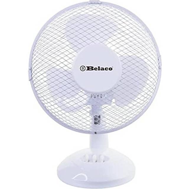 Belaco 9inch Table Fan Desk Fan w/ 2 Speed Oscillating cooling fan Stand Fan Low Noise Strong Resistant Base high protective mesh grill home office