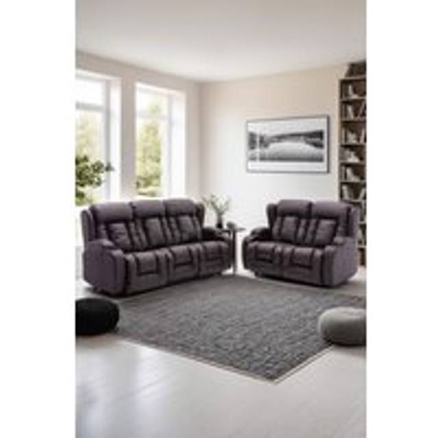 Caesar Electric Recliner Bonded Leather 2+3 Seater Sofa Set - Brown - One Size