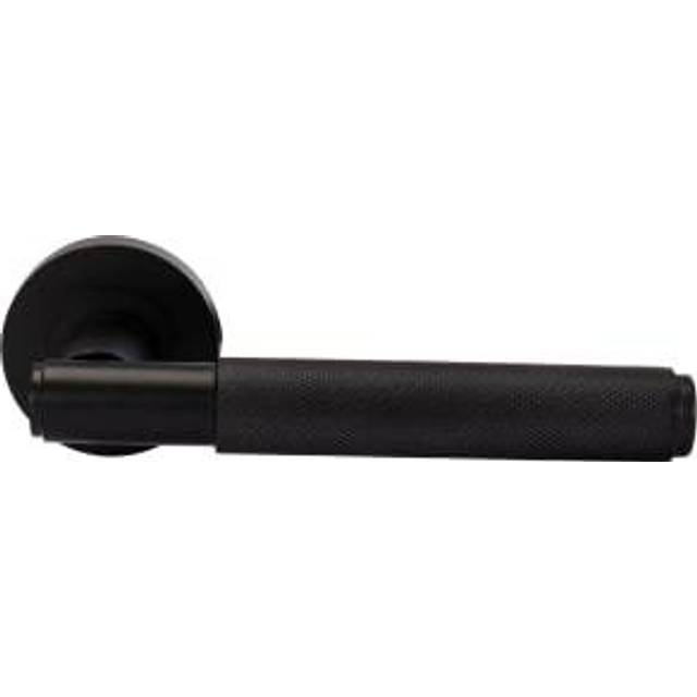 London Black Round Rose Door Handle - 1 Pair
