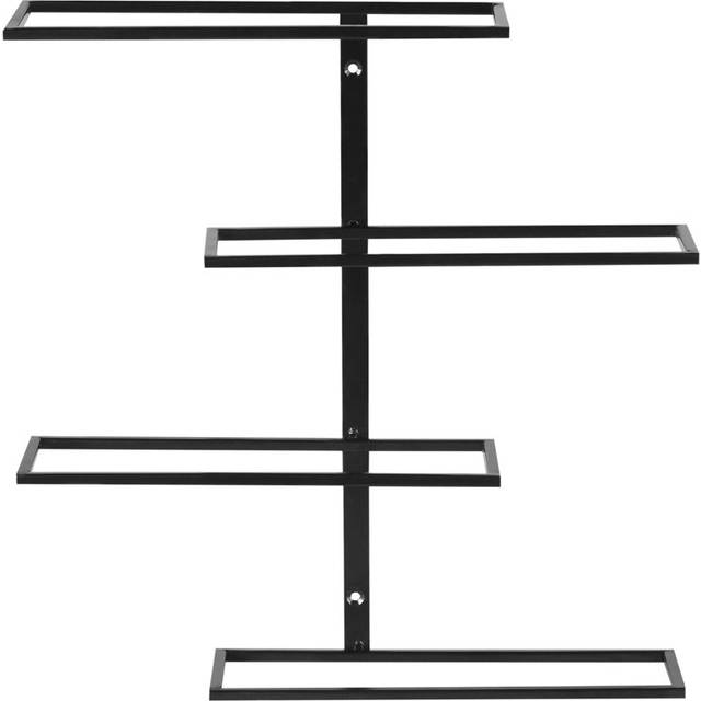 EINSTEINIUM 4 Bottle Wall Mounted Wine Bottle Rack Black (37cm H X 37cm W X 3cm D)