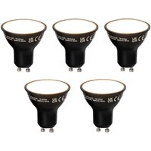 Set med 5 Smart GU10 dimbar LED-lampa svart 7W 600 lm 3000K