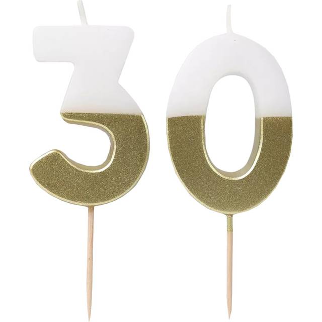 Talking Tables Age 30 Birthday Candles, Gold Ombre