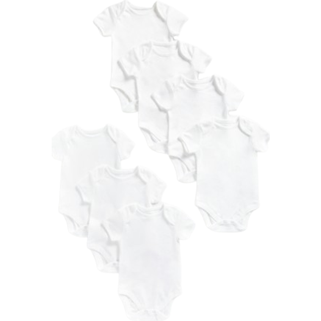 MC BDYSUIT WHITE 7PK /3-6Months