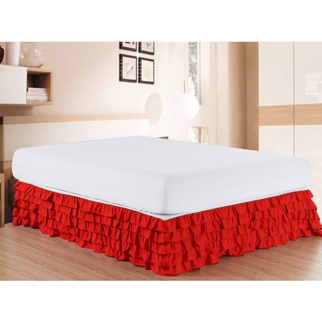 Elegant Comfort Luxurious Premium Quality 1500 Thread Count Wrinkle and Fade Resistant Egyptian Quality Microfiber Multi-Ruffle Bed Skirt - 15inch Dro