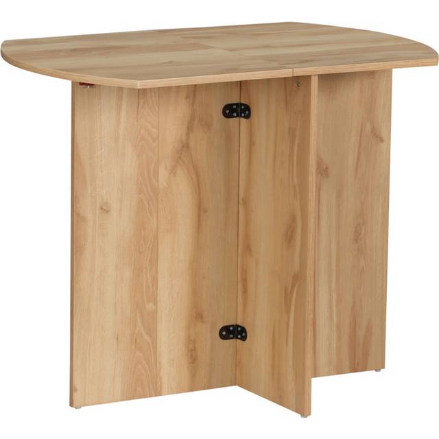 HOMCOM Foldable Dining Table Compact Drop Leaf Table for Kitchen Oak