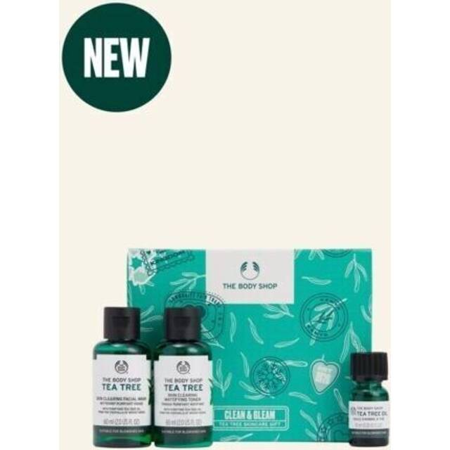 The body shop tea tree clean & gleam skincare gift set for blemished skin